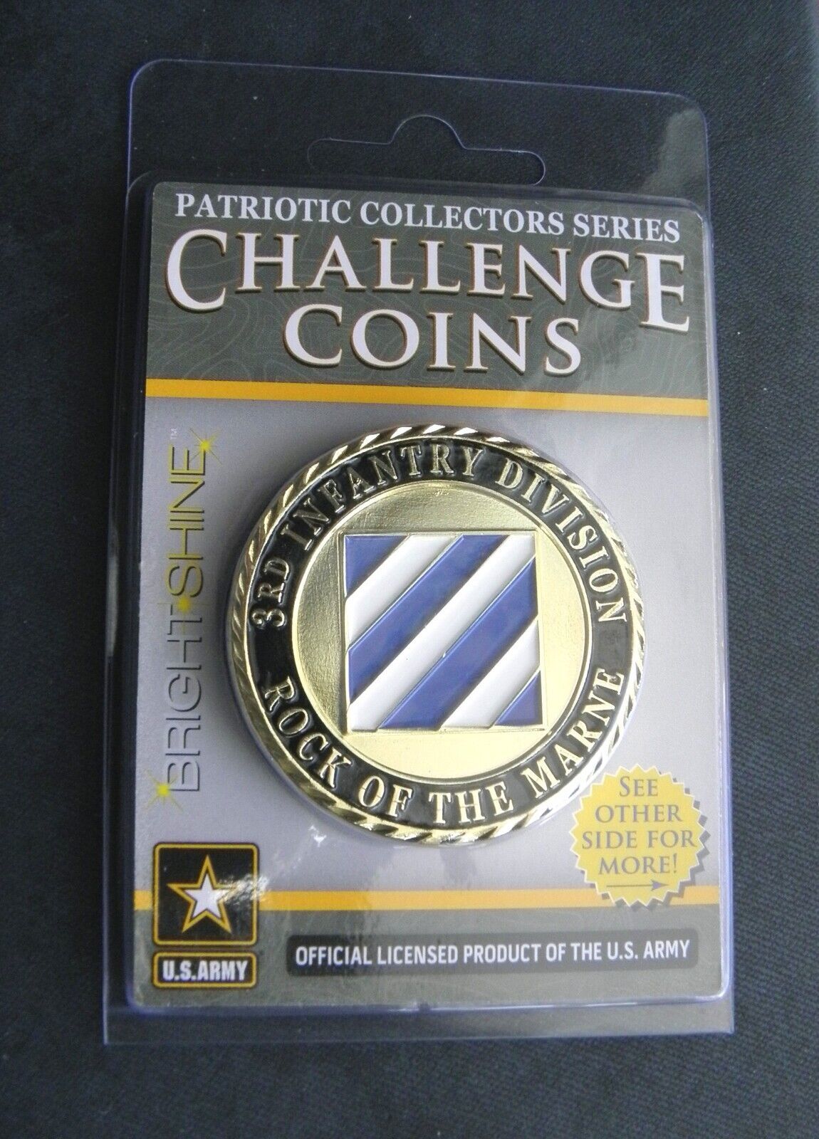 ARMY 3rd INFANTRY DIVISION PATRIOTIC SERIES CHALLENGE COIN 1.75 INCHES NEW CASE - $10.95