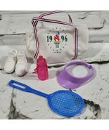 Barbie Tennis Sports Accessories Lot Racket Shoes Visor Hat Olympics Gym... - £11.60 GBP