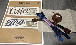 Break Time Coffee Tea Cross Stitch Pattern Fabric Thread Kit - $146.78 MXN