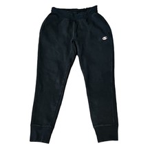 Champion Sweatpants Reverse Weave Men&#39;s Medium Black Tapered Jogger Fleece - £14.90 GBP