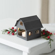 Galvanized Metal Barn Christmas Luminary - Tea Light Holder - £43.55 GBP