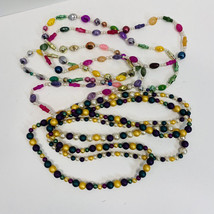 Mardi Gras Bead Necklace Multi Color Lot of 4 Different Sizes - £12.65 GBP