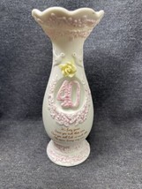 Vintage 1986 - 40th anniversary Vase Made By Enesco Imports Corp In Taiwan - £7.77 GBP