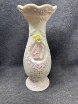 Vintage 1986 - 40th anniversary Vase Made By Enesco Imports Corp In Taiwan - £7.43 GBP