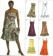 Misses Vogue Party Strapless Ruffled Summer Sundress Dress Sew Pattern 6-10 - £7.83 GBP