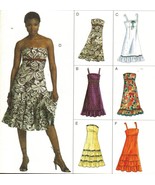 Misses Vogue Party Strapless Ruffled Summer Sundress Dress Sew Pattern 6-10 - €8,61 EUR