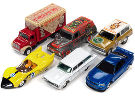 Pop Culture 2022 Set of 6 Cars Release 2 1/64 Diecast Cars Johnny Lightning - $79.03
