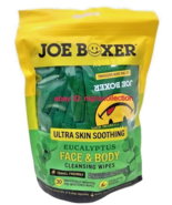  Sealed  Joe Boxer  Eucalyptus Face &amp; Body Cleansing Wipes 30WIPES A PACK  - $216.71 MXN