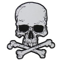 REFLECTIVE SKULL AND CROSSBONES PATCH 3W 4H - $6.88