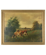 Untitled ( Vacas En Pasture) Firmado Pintura Al Óleo Por Vitollo 44.5cmx... - $1,322.17