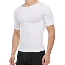 Men Body Shaper Compression Shirt Slimming Tops Abdominal Shapewear Workout T Sh - £20.28 GBP