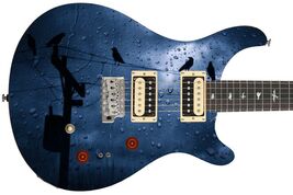 Guitar Skin Axe Wrap Re-skin Vinyl Rainy Night Dark Birds on A Wire 903 - $45.49