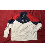 Nike Heritage Track Jacket L White Navy Red Full Zip Retro BV2625-121 - $54.88 CAD