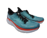 Hoka One Men&#39;s Clifton 8 Athletic Running Shoe Blue Red White Size 12D - $56.99
