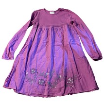 Naartjie Girls Long-Sleeve Purple A-Line Dress W/ Floral Embroidery XXL 8 - $19.20