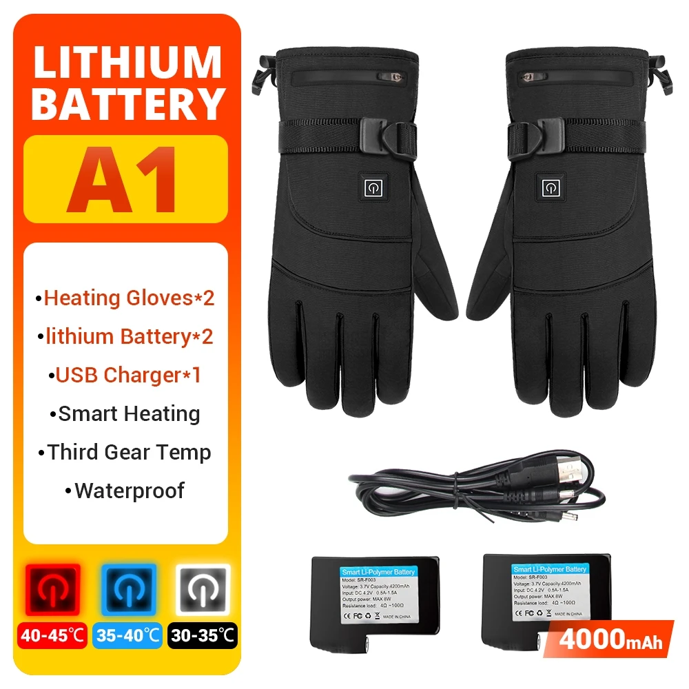 DUHAN Heating Gloves Battery Power Winter Motorcycle Waterproof Heated Gloves Wi - £205.93 GBP