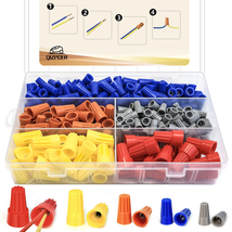 Wire Connectors Nuts Kit Electrical Twist Splice Screw Caps Assortment 330 Pcs - £15.81 GBP