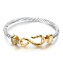 Three-Color Titanium Steel Bracelet Hooks Fashion Jewelry Infinity Love Charm Br - £10.37 GBP