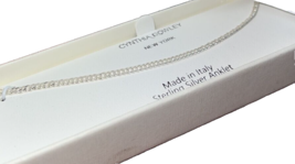 Cynthia Rowley Sterling Silver Anklet Mini Cuban Chain Made In Italy New In Box - £17.14 GBP