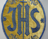 Vintage Liturgical JHS Church Emblem Embroidered Patch Sew On Vestment J... - £19.77 GBP