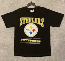 Vintage 1997 Lee Sport Pittsburgh Steelers Nutmeg Black T Shirt Size L - £13.24 GBP