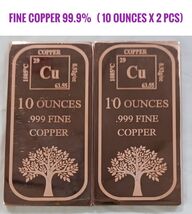 10 oz, .999 Fine Copper Bar, Pure Copper with Polished Finish, 2 pcs-
sh... - $98.00