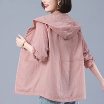 2023 Spring Summer Hooded Jackets Women Casual Solid Color Nylon Thin Outerwear  - £21.38 GBP