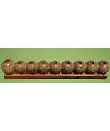Vintage Rare Brown Hanukkah Judaica Jewish Israel Ceramic Menorah 5*27 cm - $50.48 CAD
