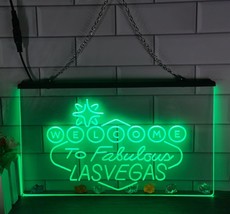 Welcome to Fabulous Las Vegas Casino Illuminated Led Neon Sign Hang Wall Decor - £20.77 GBP+