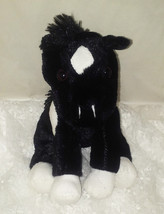 Dan Dee Plush Horse Black/White #Y395089-B 12&quot; Long with Tail - Cute! - £9.05 GBP