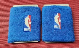 Set of 2 NBA WRISTBANDS Terry Cloth Soft Retro 80s NBA Blue - $9.49