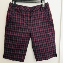 Puma Ladies Golf Dry Cell Plaid Tech Bermuda Golf Shorts Womens Size 0 New - £18.45 GBP