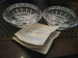 Set of 2 Princess House Crystal  Candle Holders Original box &amp; paper - £9.80 GBP