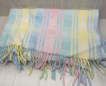 Gerber Vintage USA Acrylic Baby Blanket Pastel pink blue pink plaid frin... - £19.77 GBP