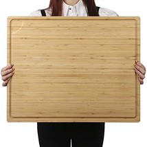 Extra Large Bamboo Cutting Board 24x18 Inch Large Butcher Block Chopping... - £66.18 GBP