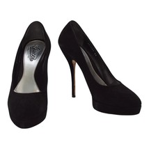 Gucci Black Suede Leather Almond Toe Classic Heel Platform Pumps size 39... - $226.71