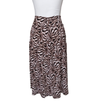 Perseption Concept VTG 90s Womens Skirt Sz Small Zebra Print Brown White Stretch - £14.71 GBP