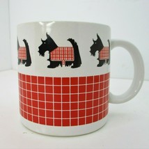 Scottie Scotty Scottish Terrier Dog Red Plaid Ceramic Coffee Mug Cup Westie - £7.45 GBP