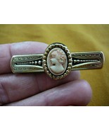 (CT21-50) TINY Flower hair LADY pink + white CAMEO Pin pendant Brooch je... - $37.16 CAD