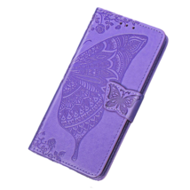 Anymob Huawei Case Purple 3D Butterfly Leather Flip Wallet Case Magnetic Cover - $26.90