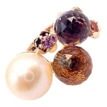 Chanel Mademoiselle 18k Rose Gold Diamond Amethyst Citrine Ring sz 5.75 - $4,500.00