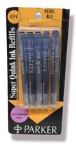 Parker PERMANENT BLUE Super Quink Ink Cartridge Refill - vintage nos - $6.25
