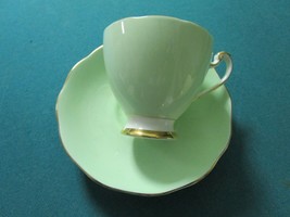 ROSLYN ENGLAND CUP AND SAUCER: GREEN, GREY, PINK AND YELLOW PICK 1 - £44.02 GBP