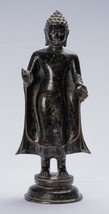 Antico Thai Stile Dvaravati Bronzo IN Piedi Predicazione Budda Statua - - £322.51 GBP