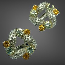 vintage Coro clip on rhinestones earrings - $23.26