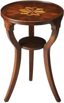 Side Table Round Plantation Cherry Distressed Resin Components Maple Rubberwood - £438.84 GBP