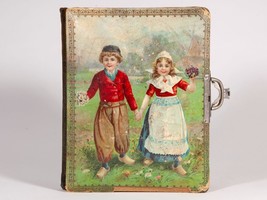 Antique Vintage Victorian Photo Album - Young Dutch Children Holding Hands - £37.36 GBP