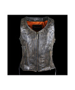 Vance Leather High Mileage Ladies Distressed Brown Lace Side Vest - $167.84 CAD+