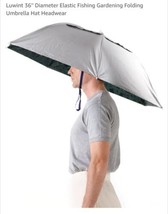 Luwint 36&#39;&#39; Diameter Elastic Fishing Gardening Folding Umbrella Hat Head... - £9.32 GBP