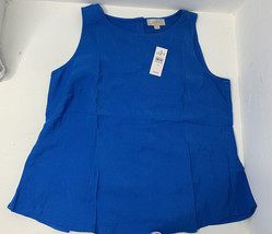 Loft NWT Women’s XS blue Sleeveless Button Up Back Blouse K2 - £14.23 GBP